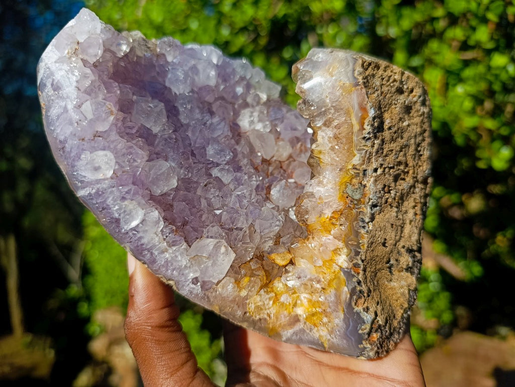 Polished Agate Amethyst Geodes x 3 From Maintirano, Madagascar - Toprock Gemstones and Minerals 