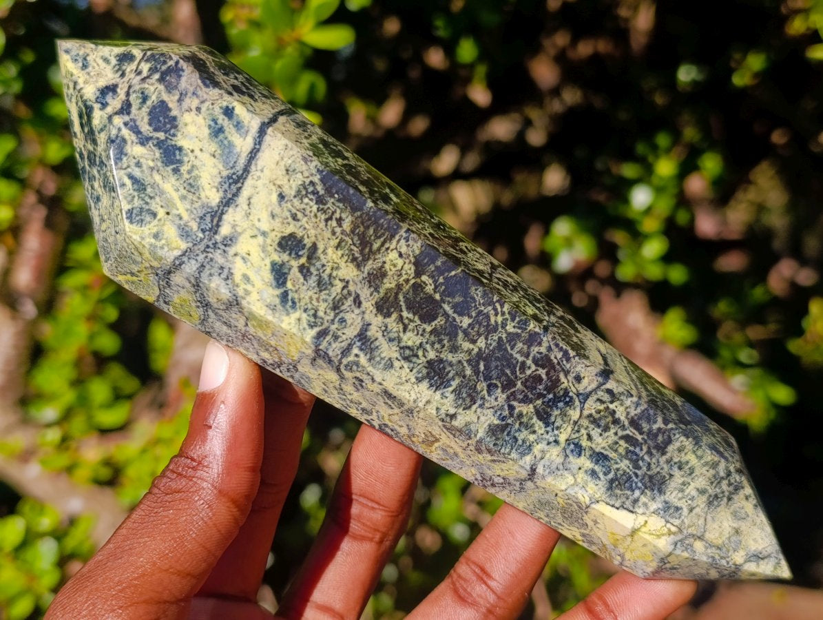 Polished Double Terminated Leopard Stone Crystals x 3 From Zimbabwe - Toprock Gemstones and Minerals 