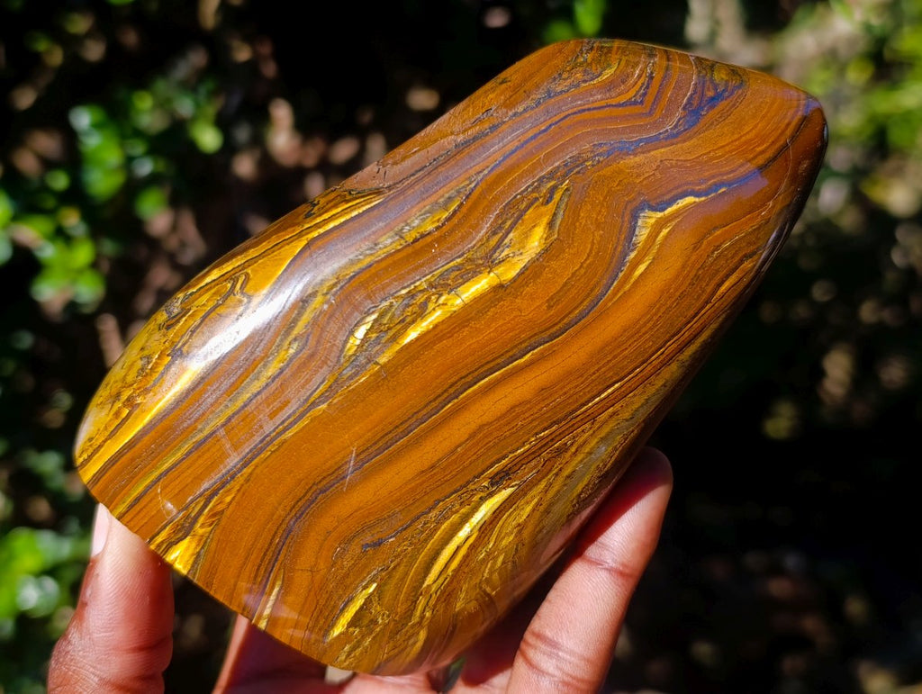 Polished Golden Tigers Eye Standing Display Pieces x 2 From Prieska, South Africa - Toprock Gemstones and Minerals 