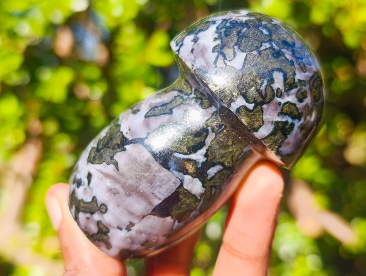 Polished Large Gabbro 'Merlinite' Mushrooms x 6 From Ambatofinandrahana, Madagascar - Toprock Gemstones and Minerals 