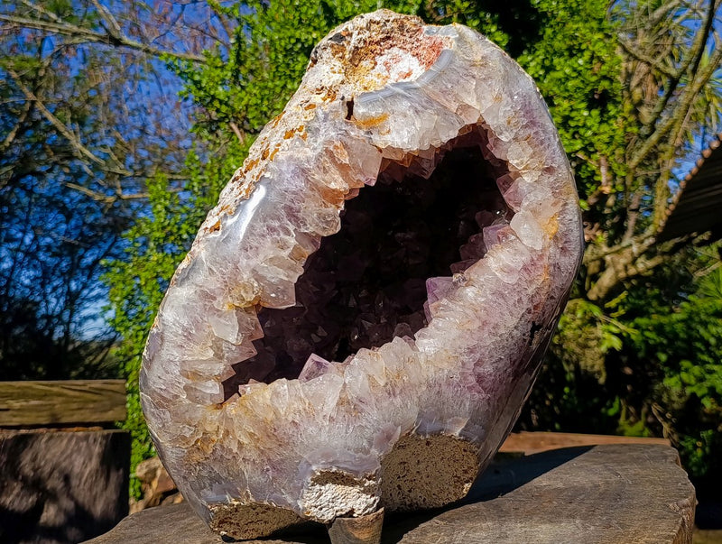 Polished XXL Agate Amethyst Geode x 1 From Maintirano, Madagascar - Toprock Gemstones and Minerals 