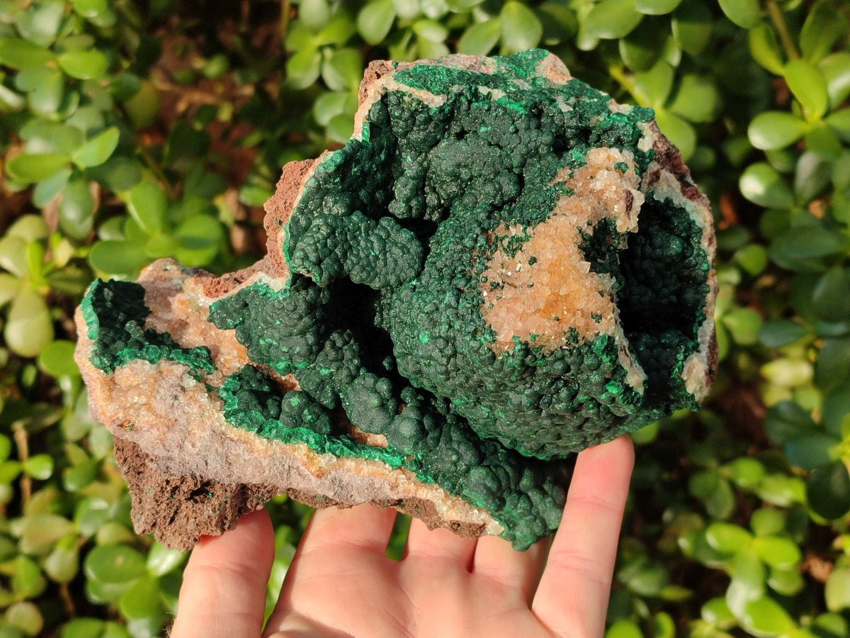 Natural Large Ball Malachite Specimens with Drusy Quartz on Dolomite x 1 From Mindingi Mine, Kambove, Congo - Toprock Gemstones and Minerals 