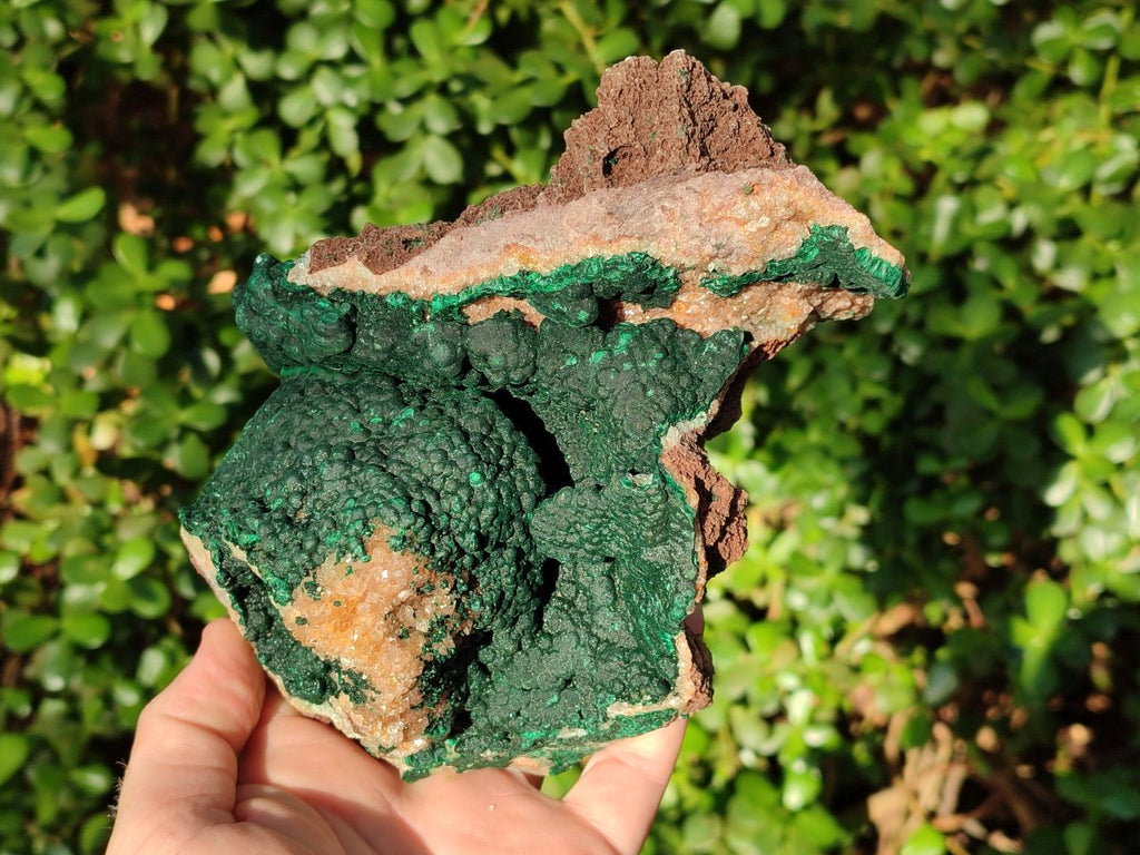 Natural Large Ball Malachite Specimens with Drusy Quartz on Dolomite x 1 From Mindingi Mine, Kambove, Congo - Toprock Gemstones and Minerals 