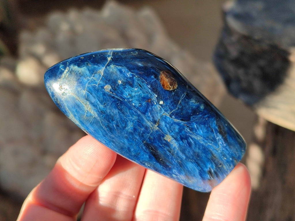 Polished Rare Small Dumortierite Standing Display Pieces x 12 From Madagascar - Toprock Gemstones and Minerals 