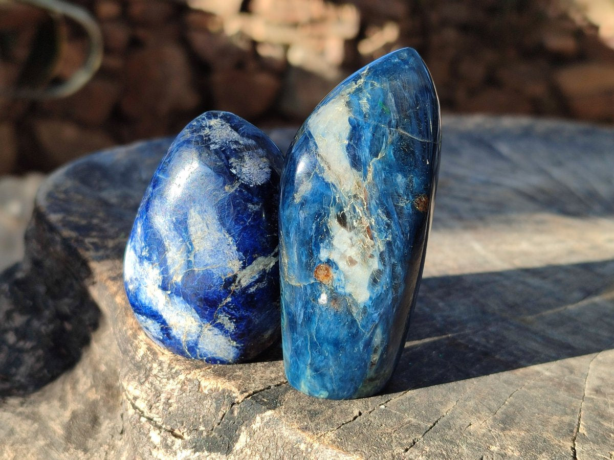Polished Rare Small Dumortierite Standing Display Pieces x 12 From Madagascar - Toprock Gemstones and Minerals 