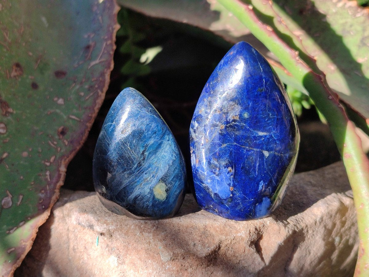 Polished Rare Small Dumortierite Standing Display Pieces x 12 From Madagascar - Toprock Gemstones and Minerals 