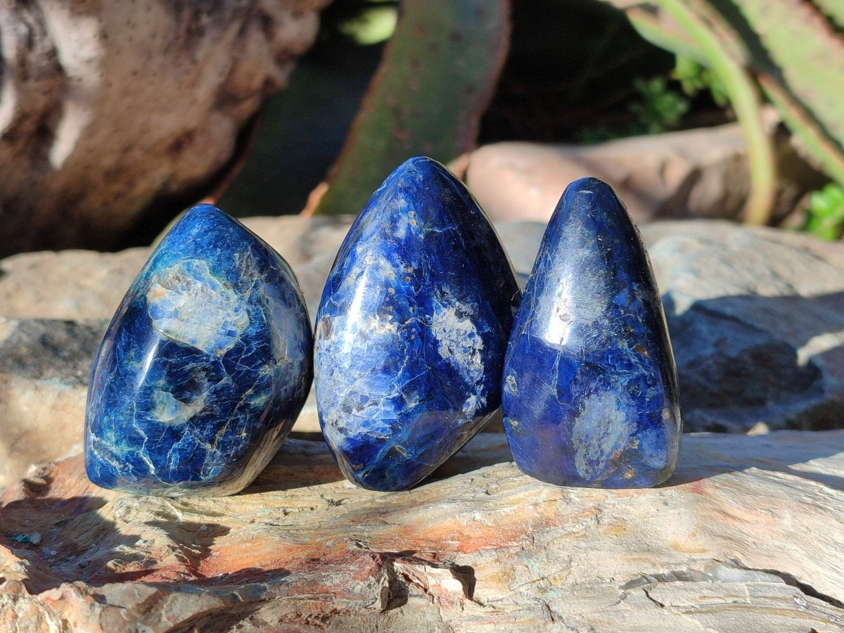 Polished Rare Small Dumortierite Standing Display Pieces x 12 From Madagascar - Toprock Gemstones and Minerals 