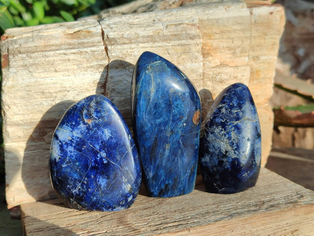 Polished Rare Small Dumortierite Standing Display Pieces x 12 From Madagascar - Toprock Gemstones and Minerals 