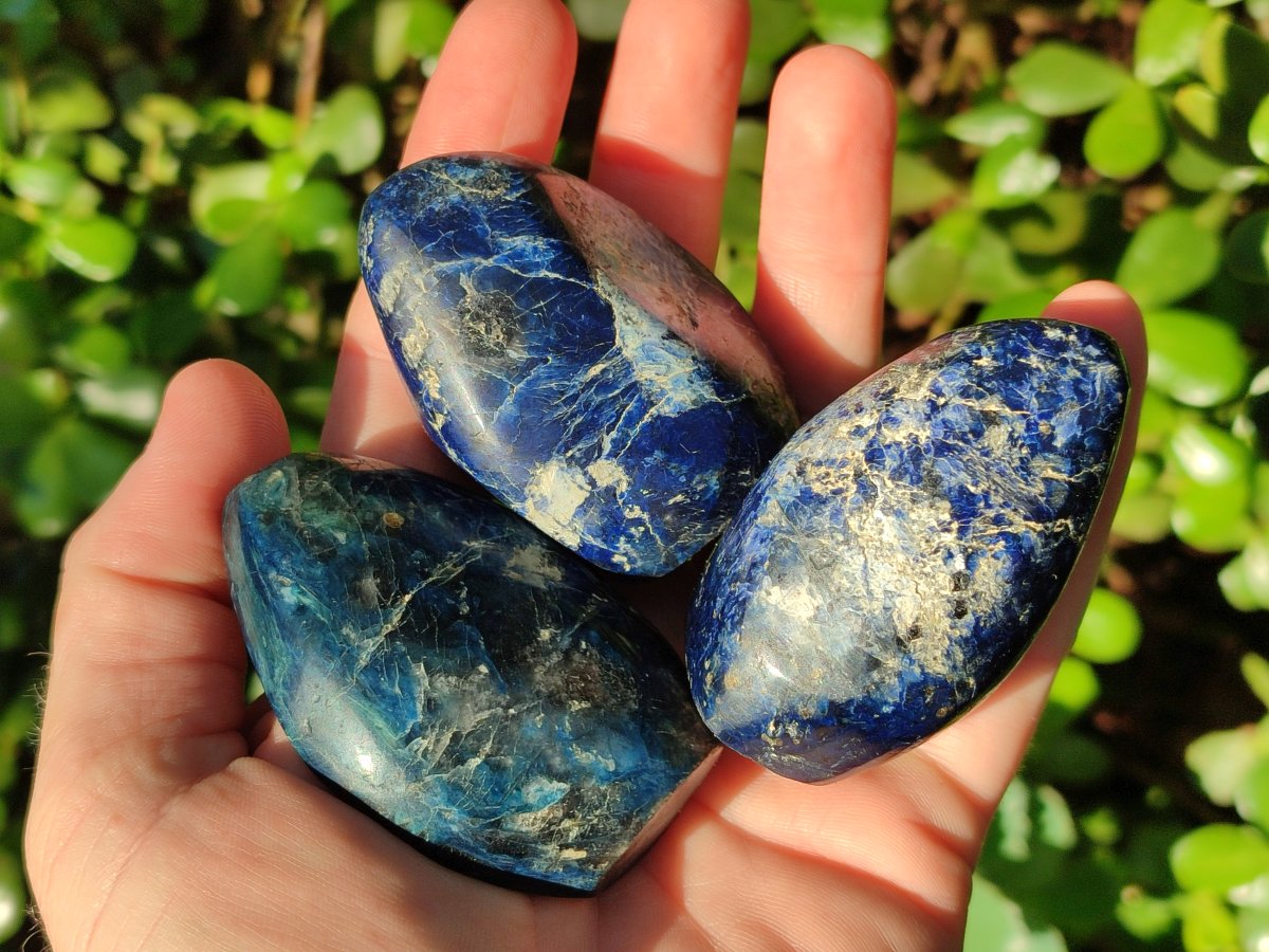 Polished Rare Small Dumortierite Standing Display Pieces x 12 From Madagascar - Toprock Gemstones and Minerals 