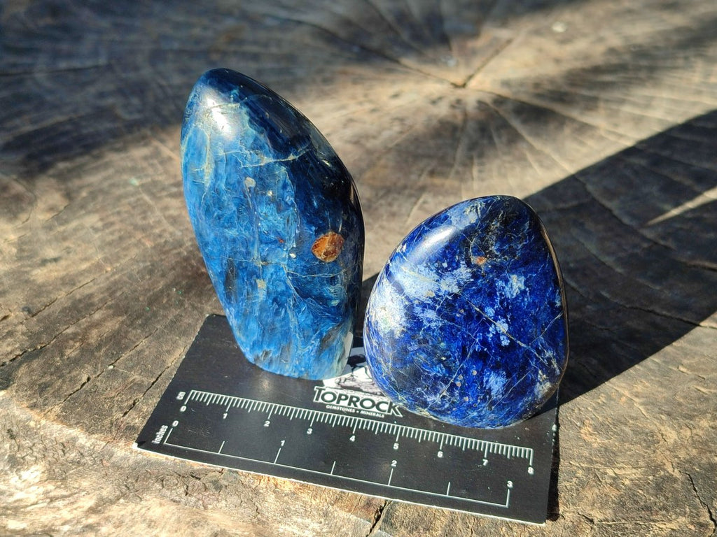 Polished Rare Small Dumortierite Standing Display Pieces x 12 From Madagascar - Toprock Gemstones and Minerals 
