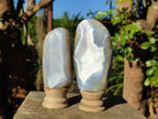 Polished Blue Lace Agate Standing Display Pieces and Free Forms x 6 From Nsanje, Malawi - Toprock Gemstones and Minerals 