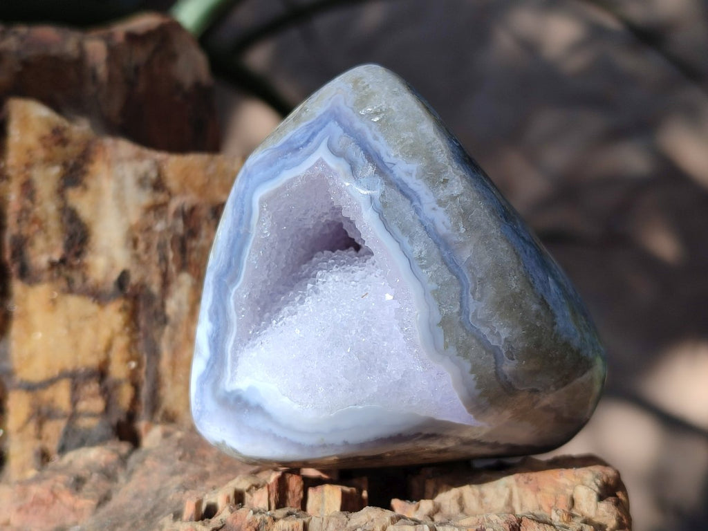 Polished Blue Lace Agate Standing Display Pieces and Free Forms x 6 From Nsanje, Malawi - Toprock Gemstones and Minerals 