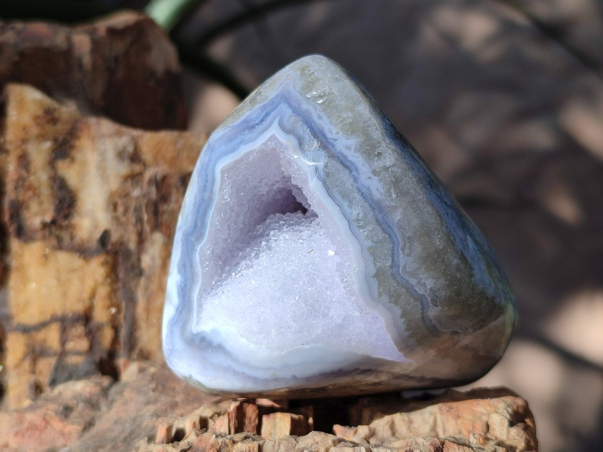 Polished Blue Lace Agate Standing Display Pieces and Free Forms x 6 From Nsanje, Malawi - Toprock Gemstones and Minerals 