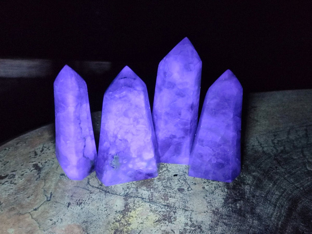 Polished Watermelon Fluorite Display Crystals x 6 From Uis, Namibia - Toprock Gemstones and Minerals 