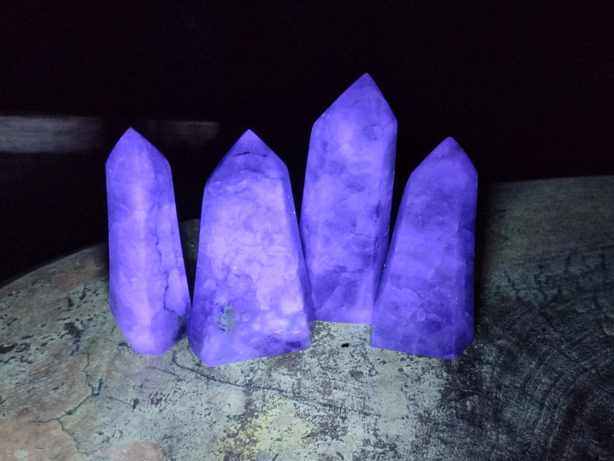 Polished Watermelon Fluorite Display Crystals x 6 From Uis, Namibia - Toprock Gemstones and Minerals 
