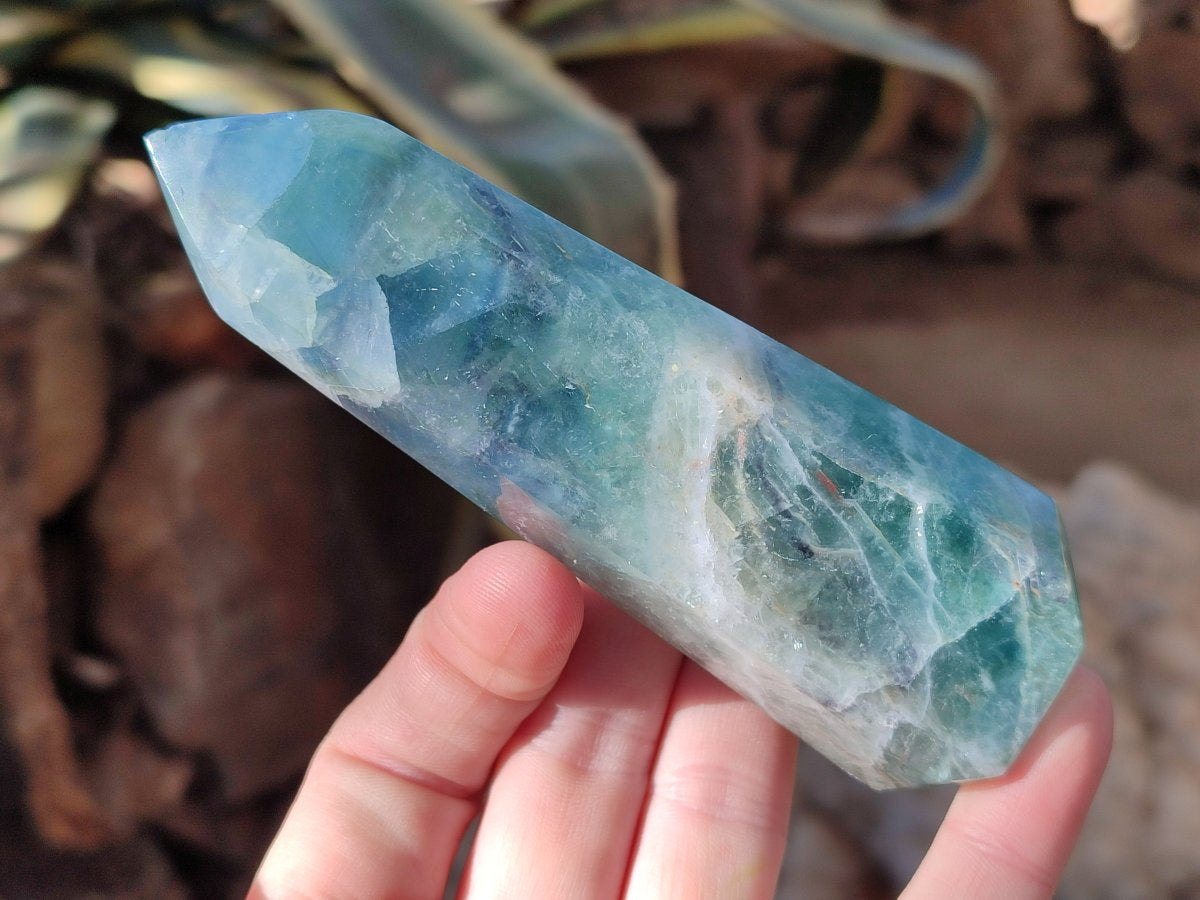 Polished Watermelon Fluorite Display Crystals x 6 From Uis, Namibia - Toprock Gemstones and Minerals 