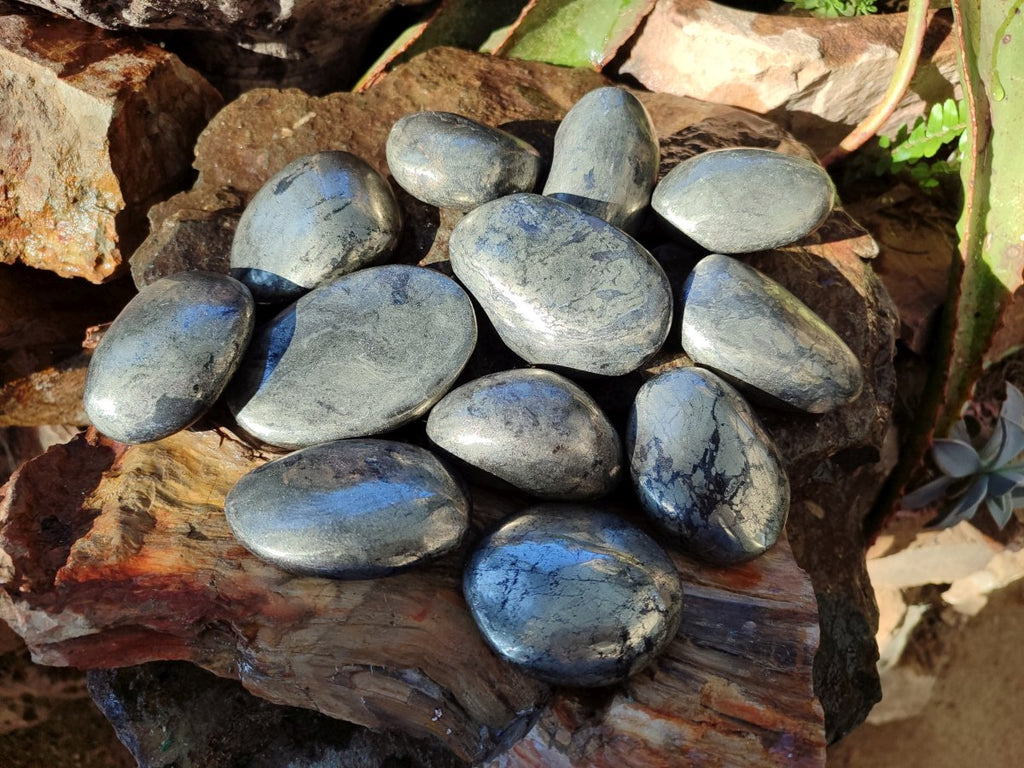 Polished Basalt Pharaoh Stone Free Forms x 12 From Iron Duke Mine, Zimbabwe - Toprock Gemstones and Minerals 