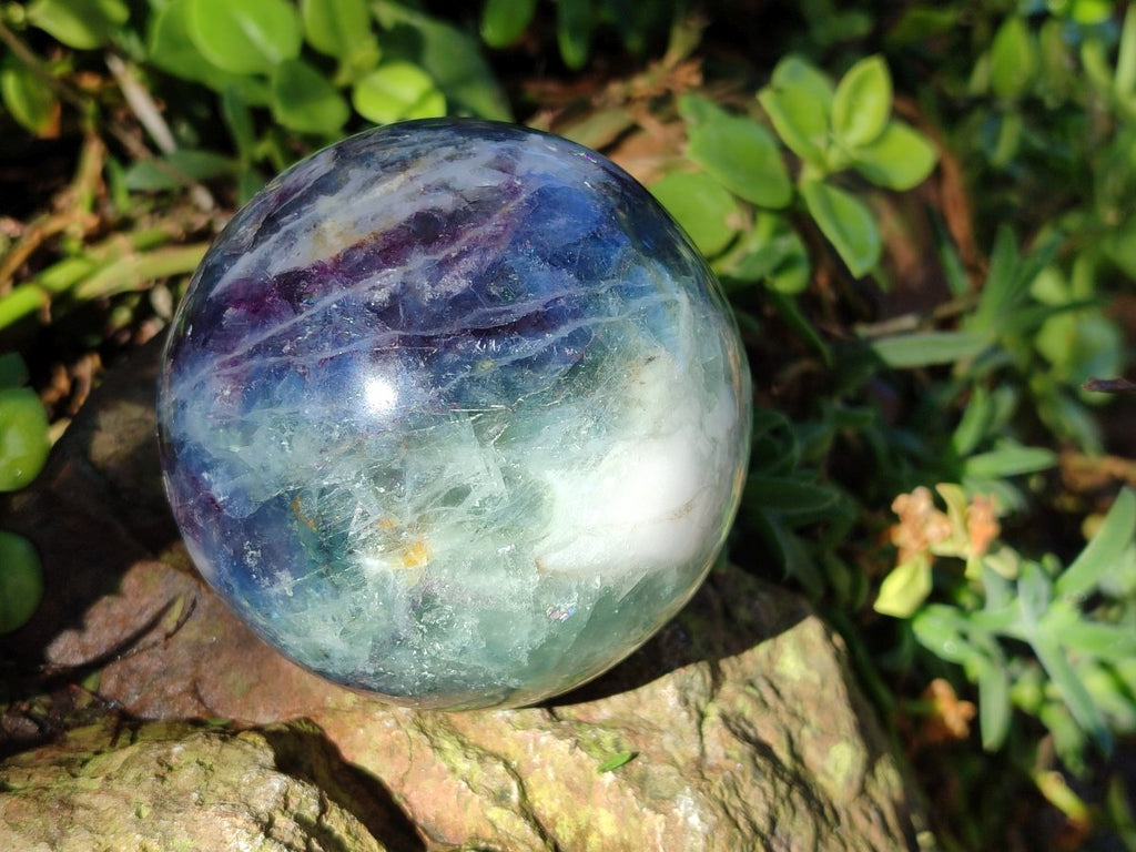 Polished Watermelon Fluorite Spheres x 2 From Uis, Namibia - Toprock Gemstones and Minerals 