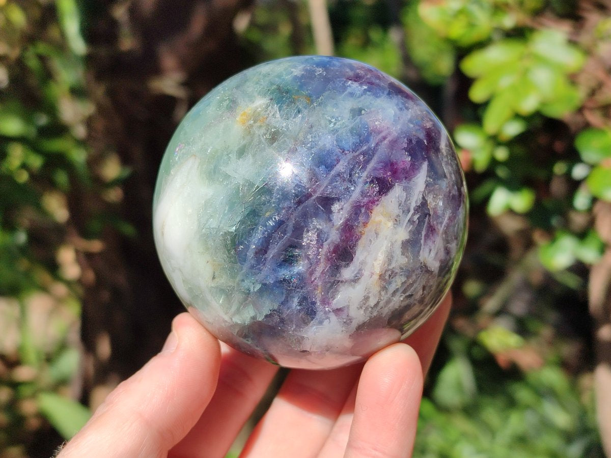 Polished Watermelon Fluorite Spheres x 2 From Uis, Namibia - Toprock Gemstones and Minerals 