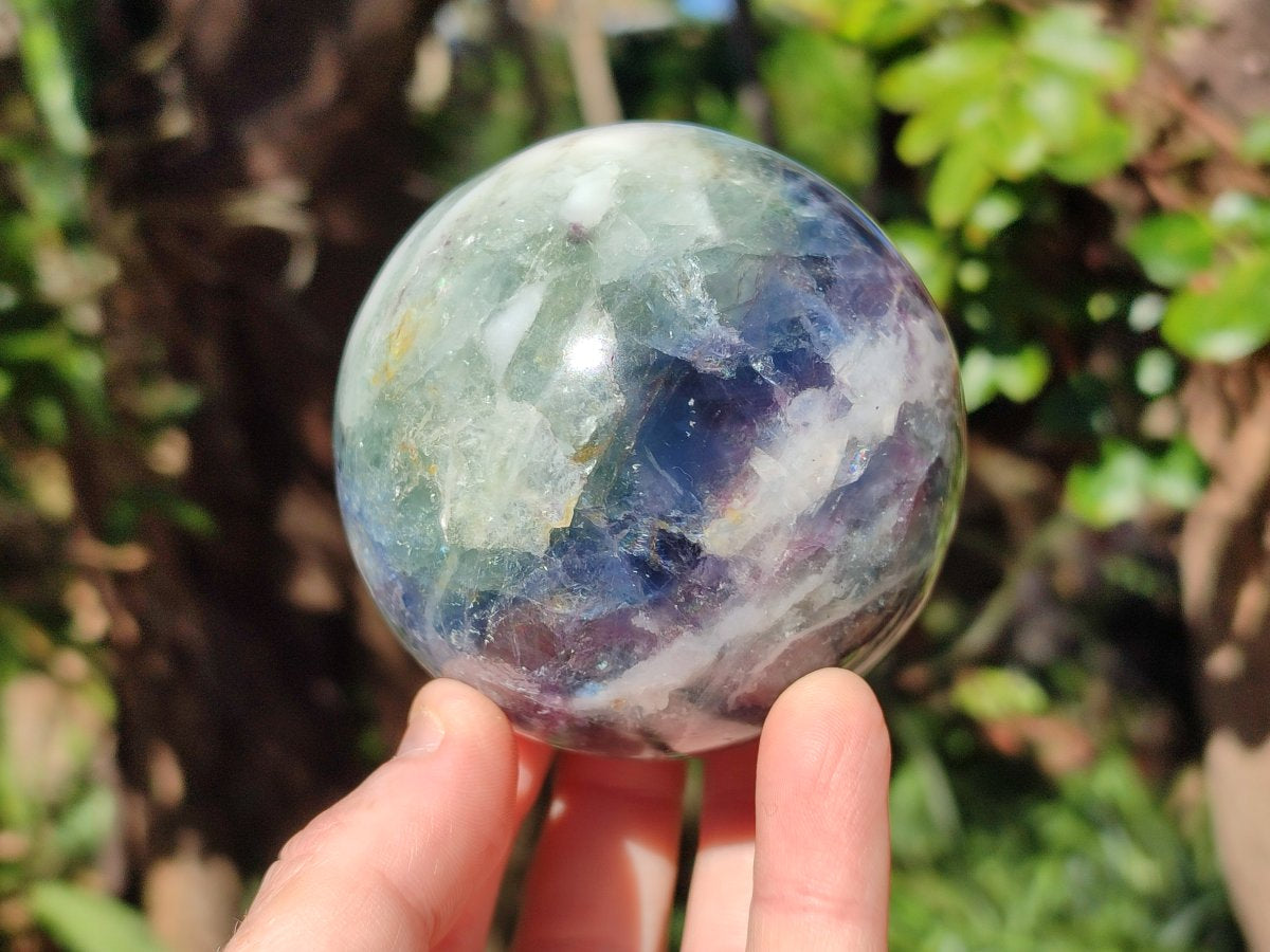 Polished Watermelon Fluorite Spheres x 2 From Uis, Namibia - Toprock Gemstones and Minerals 
