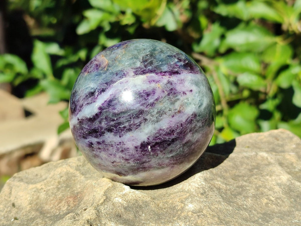 Polished Watermelon Fluorite Spheres x 2 From Uis, Namibia - Toprock Gemstones and Minerals 