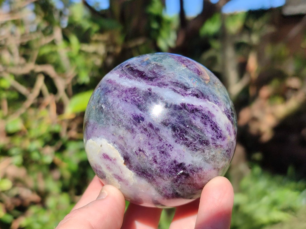 Polished Watermelon Fluorite Spheres x 2 From Uis, Namibia - Toprock Gemstones and Minerals 
