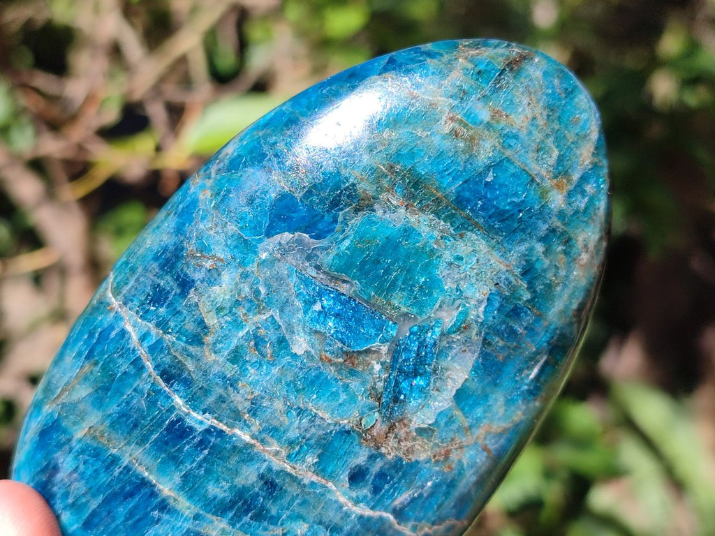 Polished Blue Apatite Standing Display Pieces x 3 From Betroka, Madagascar - Toprock Gemstones and Minerals 