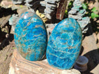 Polished Blue Apatite Standing Display Pieces x 3 From Betroka, Madagascar - Toprock Gemstones and Minerals 