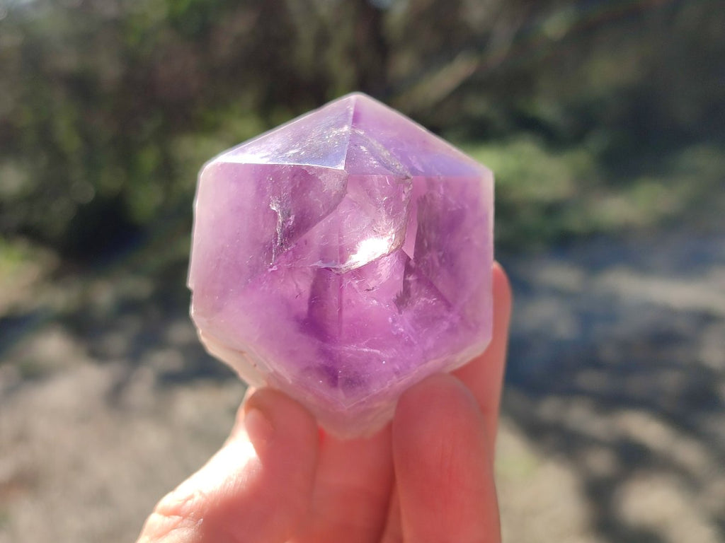 Polished Large Jacaranda Amethyst Single Crystals x 9 From Mumbwa, Zambia - Toprock Gemstones and Minerals 