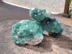 Natural Cabinet Sized Green Cubic Fluorite Specimens x 2 From Mandrosonoro, Madagascar - Toprock Gemstones and Minerals 