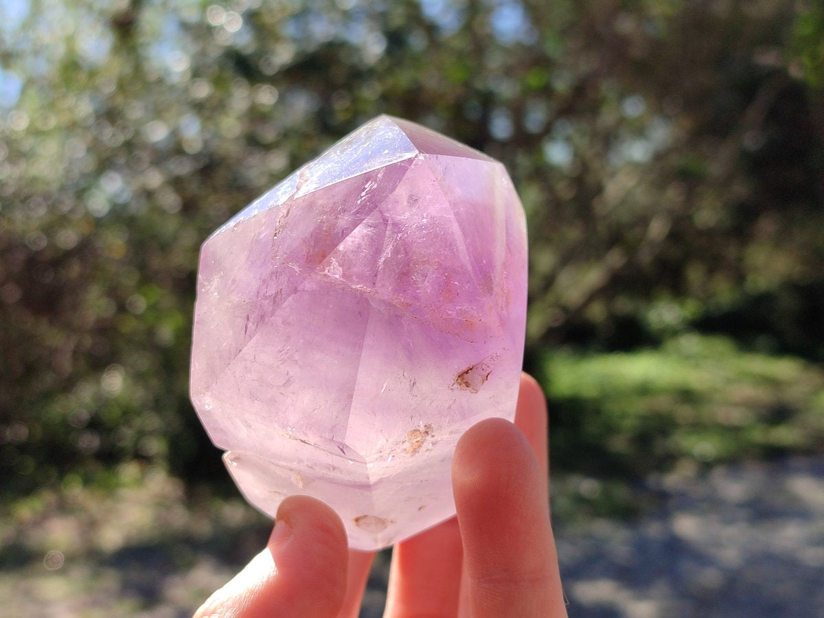 Polished Window Amethyst Double Terminated Crystals x 2 From Akansobe, Madagascar - Toprock Gemstones and Minerals 