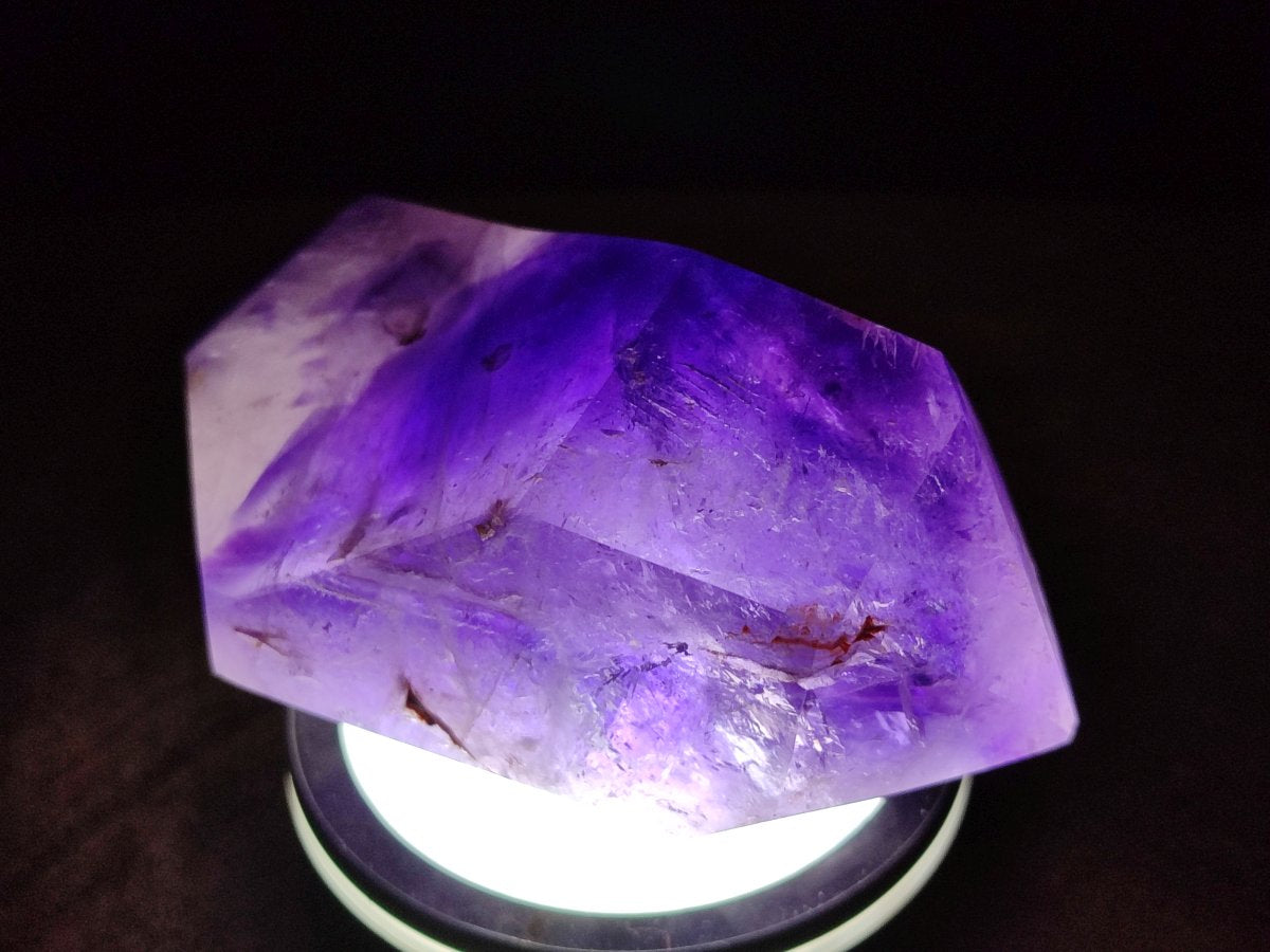 Polished Window Amethyst Double Terminated Crystals x 2 From Akansobe, Madagascar - Toprock Gemstones and Minerals 
