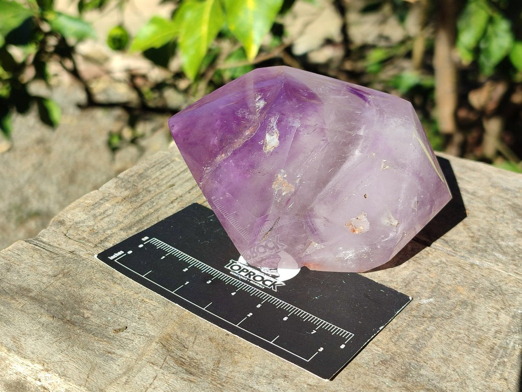 Polished Window Amethyst Double Terminated Crystals x 2 From Akansobe, Madagascar - Toprock Gemstones and Minerals 