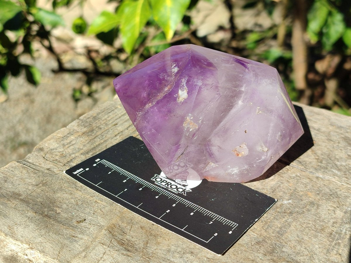 Polished Window Amethyst Double Terminated Crystals x 2 From Akansobe, Madagascar - Toprock Gemstones and Minerals 