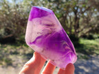 Polished Window Amethyst Double Terminated Crystals x 2 From Akansobe, Madagascar - Toprock Gemstones and Minerals 