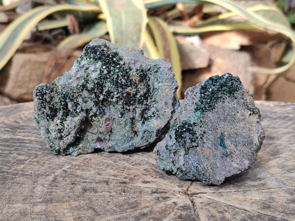 Natural Libethenite Specimens on Dolomite Matrix Specimens x 2 From Shituru, Congo - Toprock Gemstones and Minerals 
