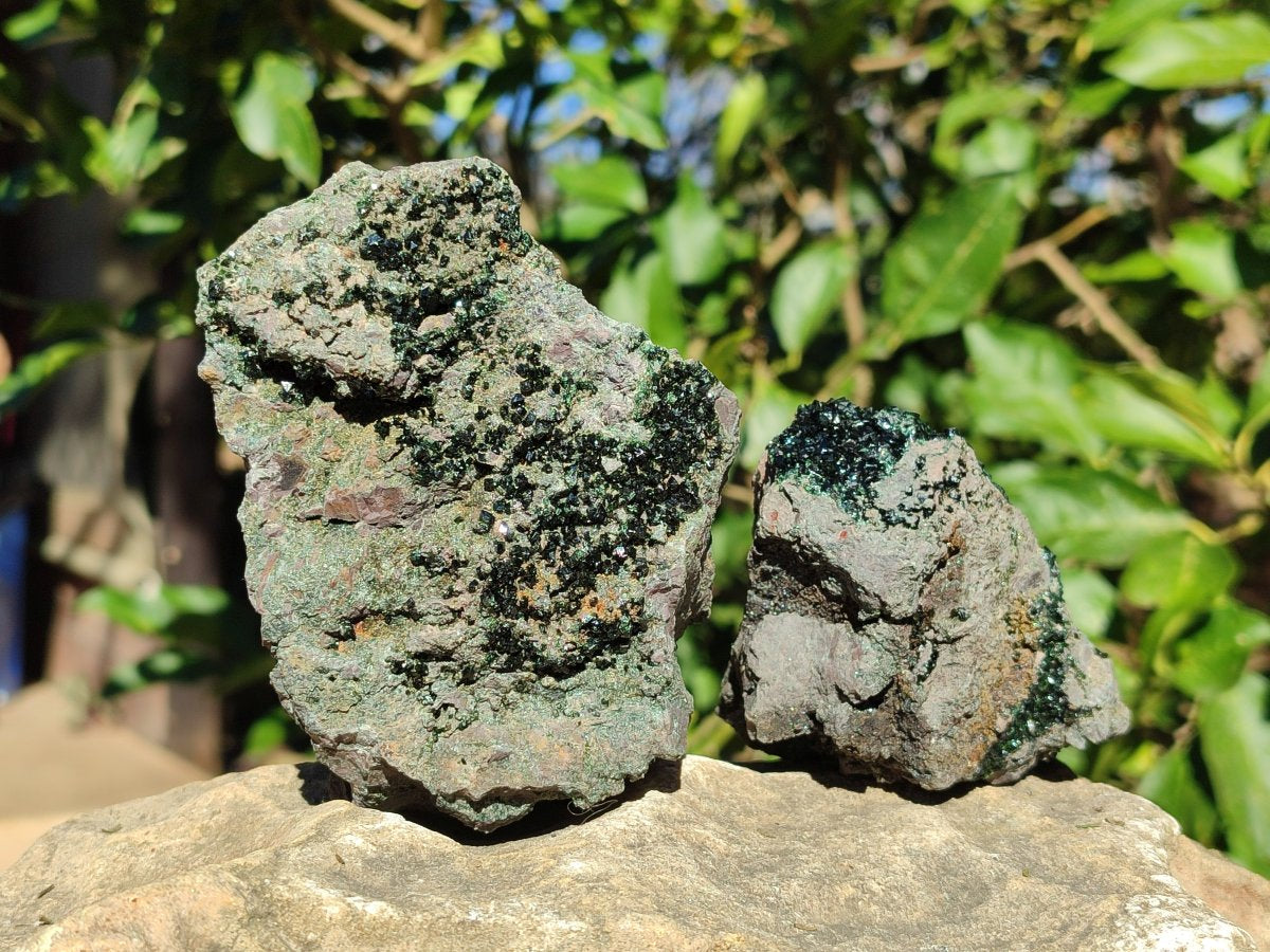 Natural Libethenite Specimens on Dolomite Matrix Specimens x 2 From Shituru, Congo - Toprock Gemstones and Minerals 