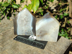 Polished Banded Agate Crystal Shaped Slices x 6 From Madagascar - Toprock Gemstones and Minerals 