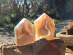 Polished Banded Agate Crystal Shaped Slices x 6 From Madagascar - Toprock Gemstones and Minerals 
