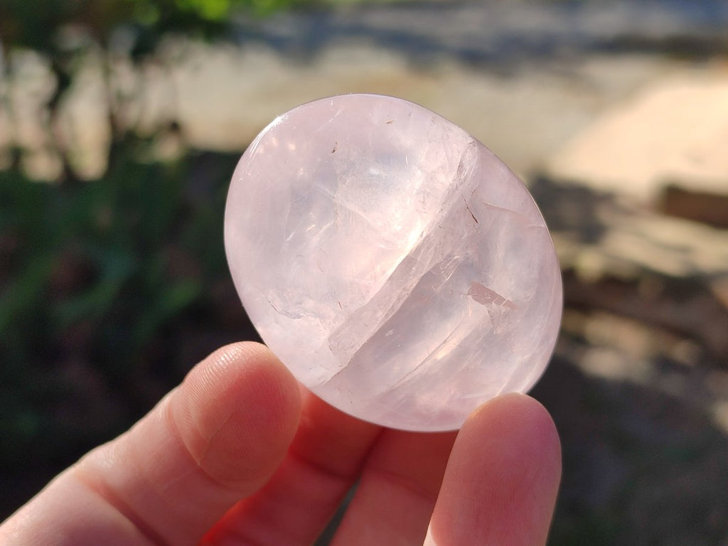 Polished Gemmy Rose Quartz Palm Stones x 35 From Madagascar - Toprock Gemstones and Minerals 