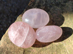 Polished Gemmy Rose Quartz Palm Stones x 35 From Madagascar - Toprock Gemstones and Minerals 