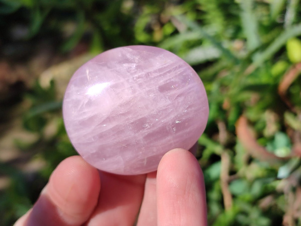 Polished Gemmy Rose Quartz Palm Stones x 35 From Madagascar - Toprock Gemstones and Minerals 