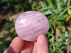 Polished Gemmy Rose Quartz Palm Stones x 35 From Madagascar - Toprock Gemstones and Minerals 
