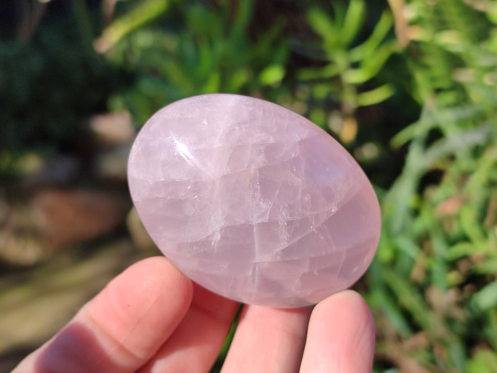 Polished Gemmy Rose Quartz Palm Stones x 35 From Madagascar - Toprock Gemstones and Minerals 