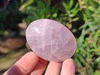 Polished Gemmy Rose Quartz Palm Stones x 35 From Madagascar - Toprock Gemstones and Minerals 