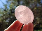 Polished Gemmy Rose Quartz Palm Stones x 35 From Madagascar - Toprock Gemstones and Minerals 