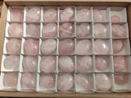 Polished Gemmy Rose Quartz Palm Stones x 35 From Madagascar - Toprock Gemstones and Minerals 