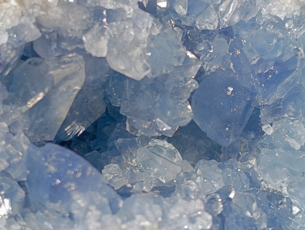 Natural Blue Celestite Geode Specimens x 2 From Sakoany, Madagascar - Toprock Gemstones and Minerals 