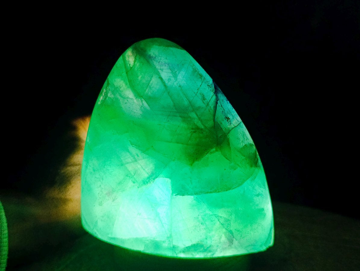 Polished Green Fluorite and Watermelon Fluorite Standing Display Pieces x 2 From Southern Africa - Toprock Gemstones and Minerals 
