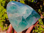 Polished Green Fluorite and Watermelon Fluorite Standing Display Pieces x 2 From Southern Africa - Toprock Gemstones and Minerals 
